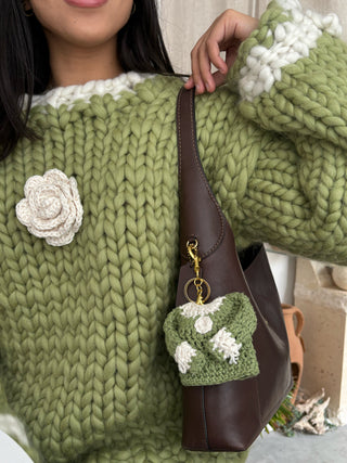Pistachio Flower Chunky Knit Sweater Charm