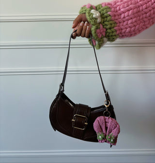 Pink Flower Chunky Knit Sweater Charm