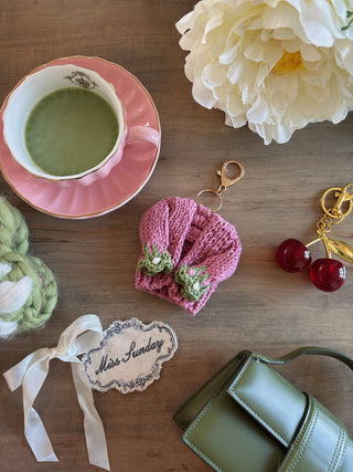 Pink Flower Chunky Knit Sweater Charm