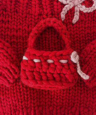 Sac à main nœud tricoté rouge