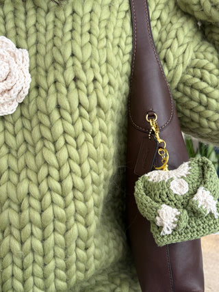Pistachio Flower Chunky Knit Sweater Charm