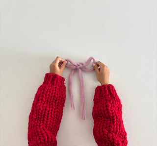 Sac à main nœud tricoté rouge